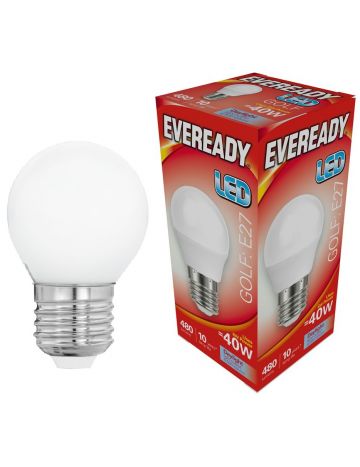 Eveready 6w (=40w) LED Golf Ball Lamp – Edison Screw (Daylight White / 6500k)