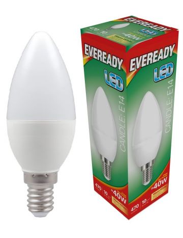 Eveready 6w (=40w) LED Candle Bulb – Small Edison Screw (Warm White / 3000k)