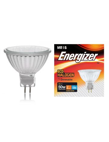 Energizer 40w (=50w) Halogen MR16 Spotlight Bulb - 12v (Warm White / 3000k)