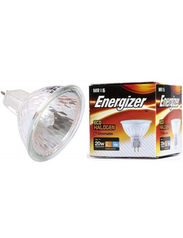Energizer 16w (=20w) Halogen MR16 Spotlight Bulb - 12v (Warm White / 3000k)