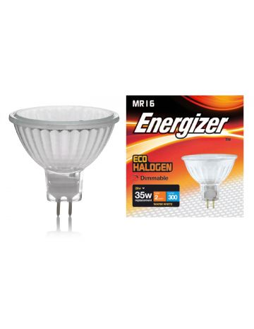 Energizer 28w (=35w) Halogen MR16 Spotlight Bulb - 12v (Warm White / 3000k)