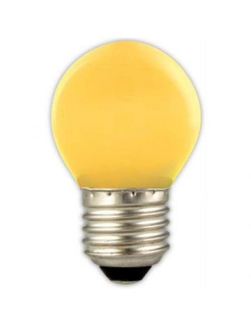 GE 15w Yellow Coloured Golf Ball Lamp – Edison Screw Cap / E27 (240v)