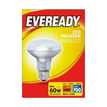48w (60w) E27 ES Edison Screw R80 Energy Saving ECO Halogen (Eveready S10140)